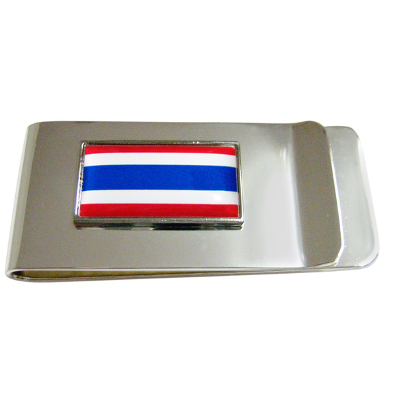Thin Bordered Thailand Flag Pendant Necklace - Kiola Designs Thin Bordered Thailand Flag Pendant Money Clip